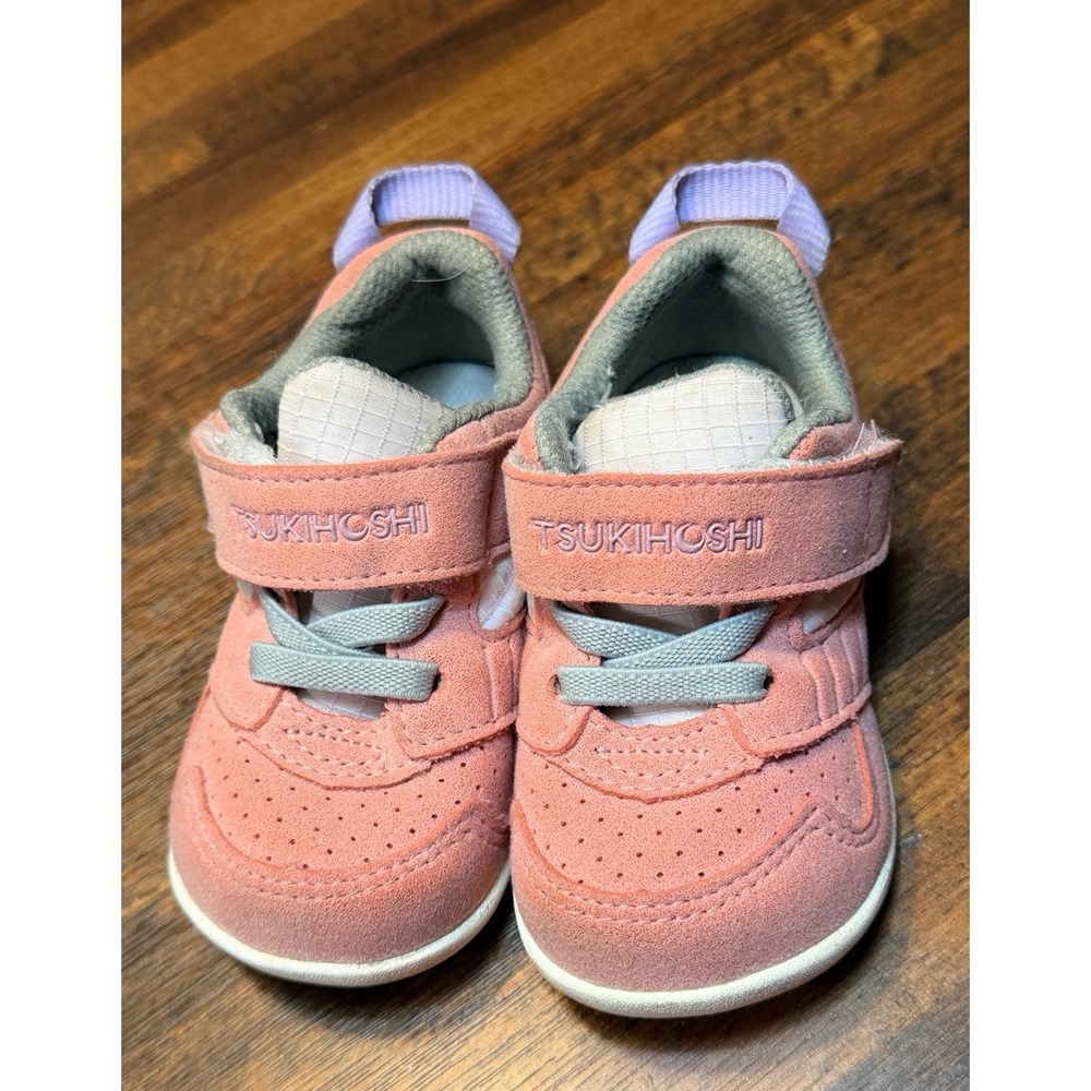 Tsukihoshi Racer sneaker. Toddler size 4 1/2.  Rose pink, elastic laces.